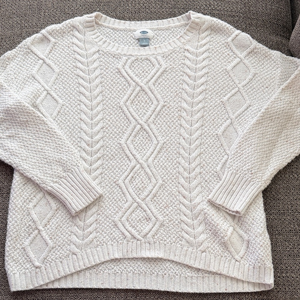 Old Navy Women's Textured Cream Sweater